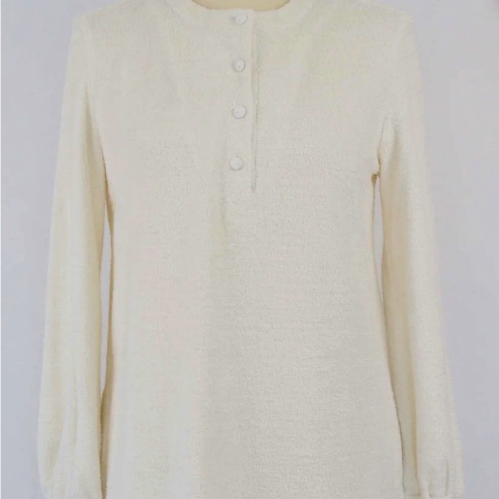 Loro Piana off white terry blouse